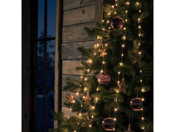 Konstsmide Christmas App-gesteuerter LED-Baummantel innen 240fl Baummantel, dimmbar, alu / grau / zink, Metall, LED Lichterketten