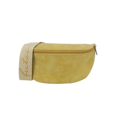 Umhängetasche FRITZI AUS PREUSSEN "Fritzi Bum Big", Damen, Gr. B/H/T: 11cm x 16cm x 34cm, gelb, Kunstfaser, unifarben, Taschen Umhängetasche, mit breitem Schultergurt
