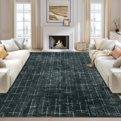 Garvee 100% Polyester Foldable Printed Area Rug, XM Modern Infinite Style Washable Low-Pile Floor Carpet