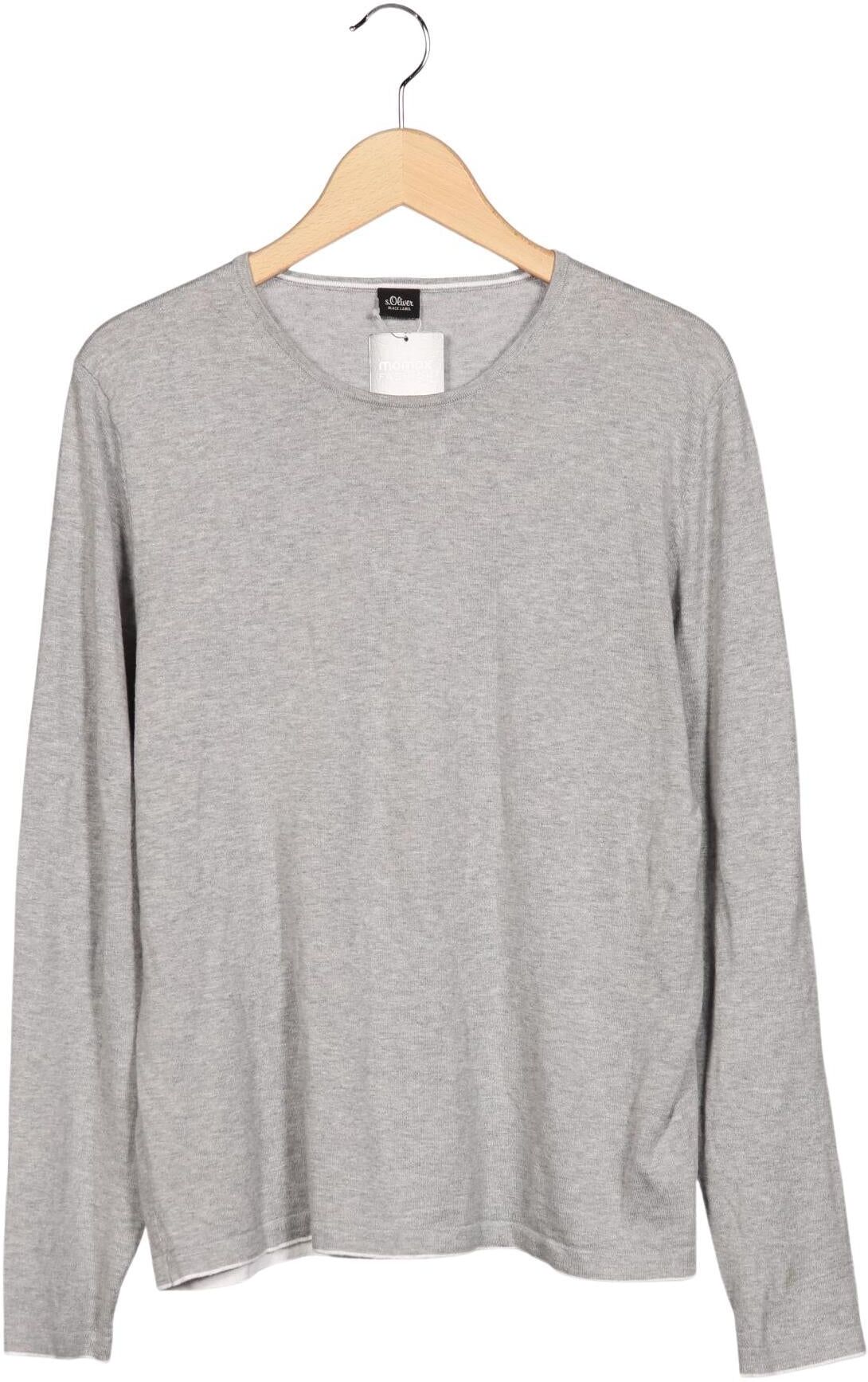 S. Oliver Herren Pullover, Grau, Gr. M, Baumwolle / Seide - Second Hand