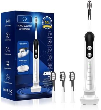 Inspired Finds SUBORT S9 Sonic Electric Toothbrush USB Rechargeable Whitening Toothbrush With Ultrasonic Cleaning white