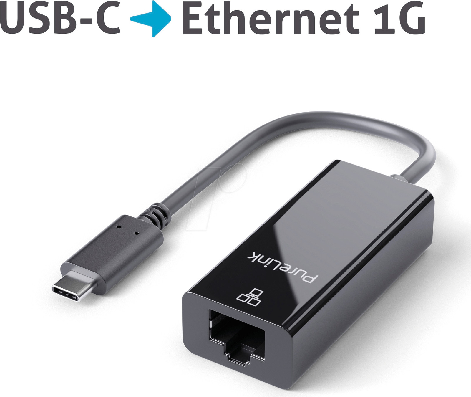 PureLink Adapter iSerie IS261 USB-C naar Ethernet RJ45, 0,10m, zwart