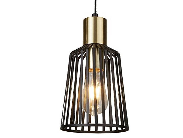Pendel Lampe Wohn Zimmer Beleuchtung Käfig Leuchte Hänge Spot Strahler Schwarz