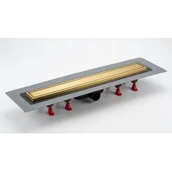 SAT Aurum Duschrinne 75 cm gebürstet Gold matt voll SATZLAB80BG