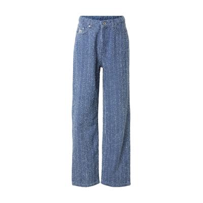 Straight-Jeans KARL KANI "Karl Kani Signature Distressed Jeans", Damen, Gr. 26, Normalgrößen, blau (vintage blau), 100% Baumwolle, normal, Jeans Straight-Jeans