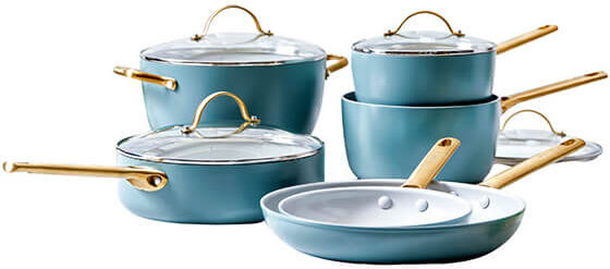 GreenPan Padova Reserve 6 Piece Cookware Set Smokey Blue