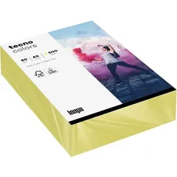 tecno DIN A5 Farbiges Papier Gelb 80 g/m2 500 Blatt