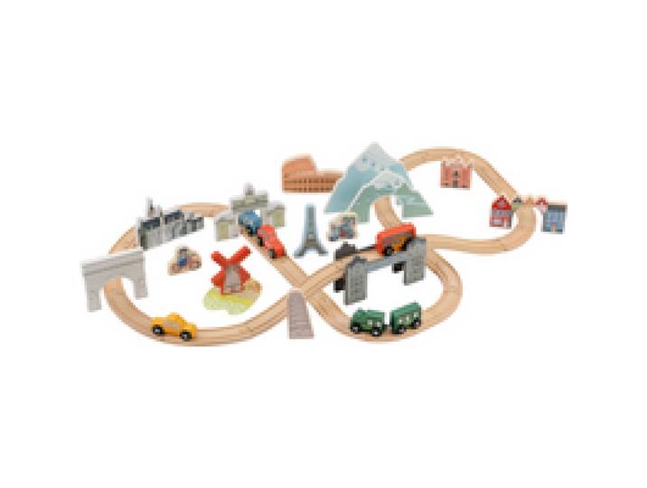 LUPILU® Set de chemin de fer : Voyage en Europe ou Tour du monde