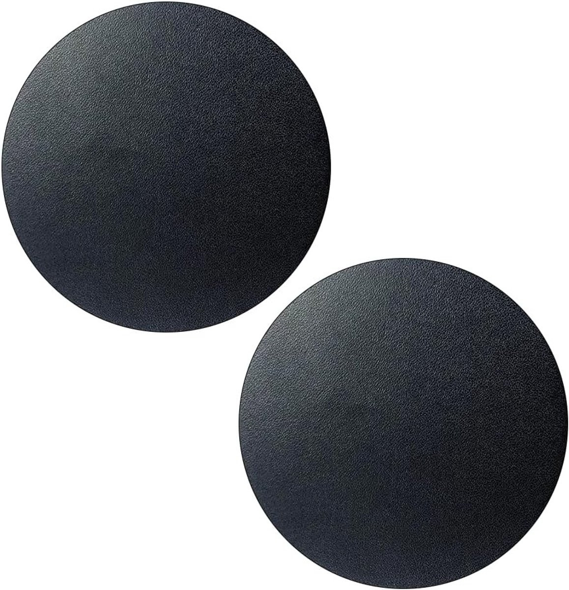 Elegante Zwarte Leren Coasters - Set van 10 - Diameter: 10 cm - Antislip en Absorberend