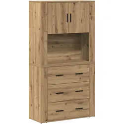 vidaXL Highboard Artisan Eiche 80x33x150 cm Holzwerkstoff