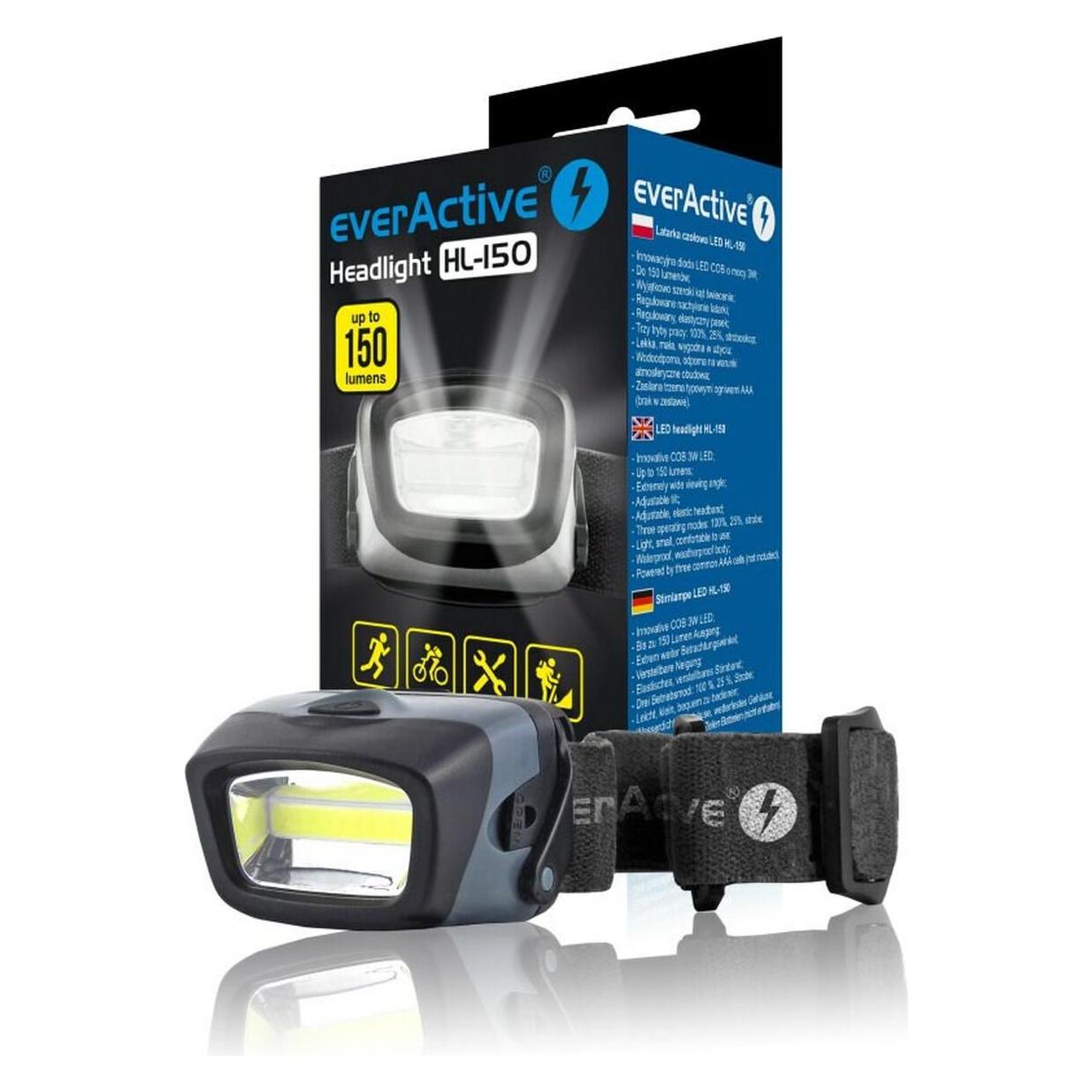 Everactive Stirnlampe LED-Stirnlampe HL-150 (150 lm) (HL150)