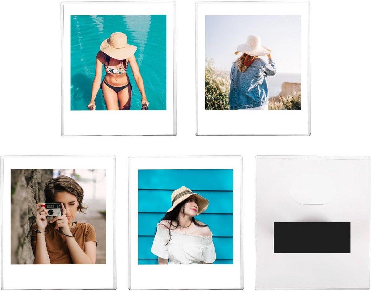 5x Magnetische Acryl Fotolijstjes voor Vierkante Instax Film - Koelkast Magneten