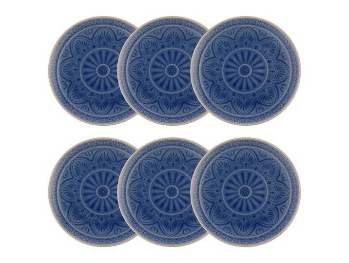 Assiette SUMATRA - Lot de 6 Ø 21cm Bleu/Bleu