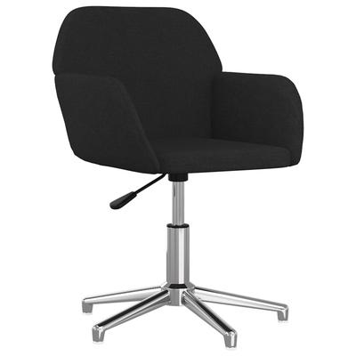 Helloshop26 - Schwarzer drehbarer Bürostuhl/Schreibtischstuhl mit Stoffbezug 02_0024161
