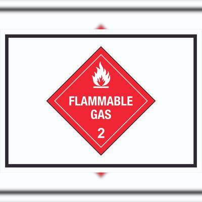 HB-Druck Schild Entzündliche Gase Symbol Flammable Gas Flamme A6 (105x148mm)
