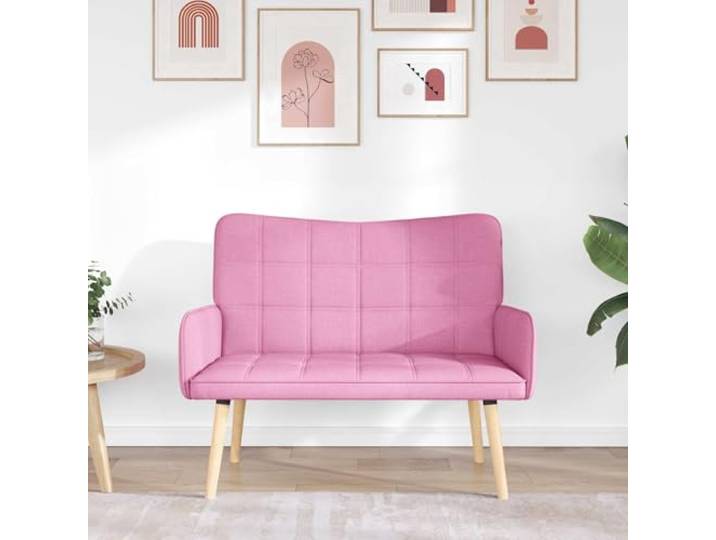 KTHLBRH 2-Sitzer-Sofa, Rosa, 115 x 61 x 87 cm Polyestergewebe, Metallgestell, Holzbeine, Traglast 110 kg