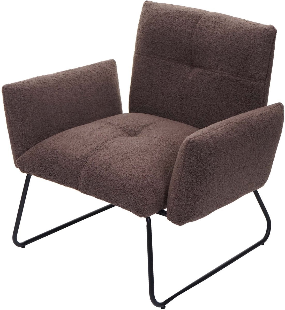 Lounge fauteuil MCW-K34 cocktail fauteuil bruin bouclé stof