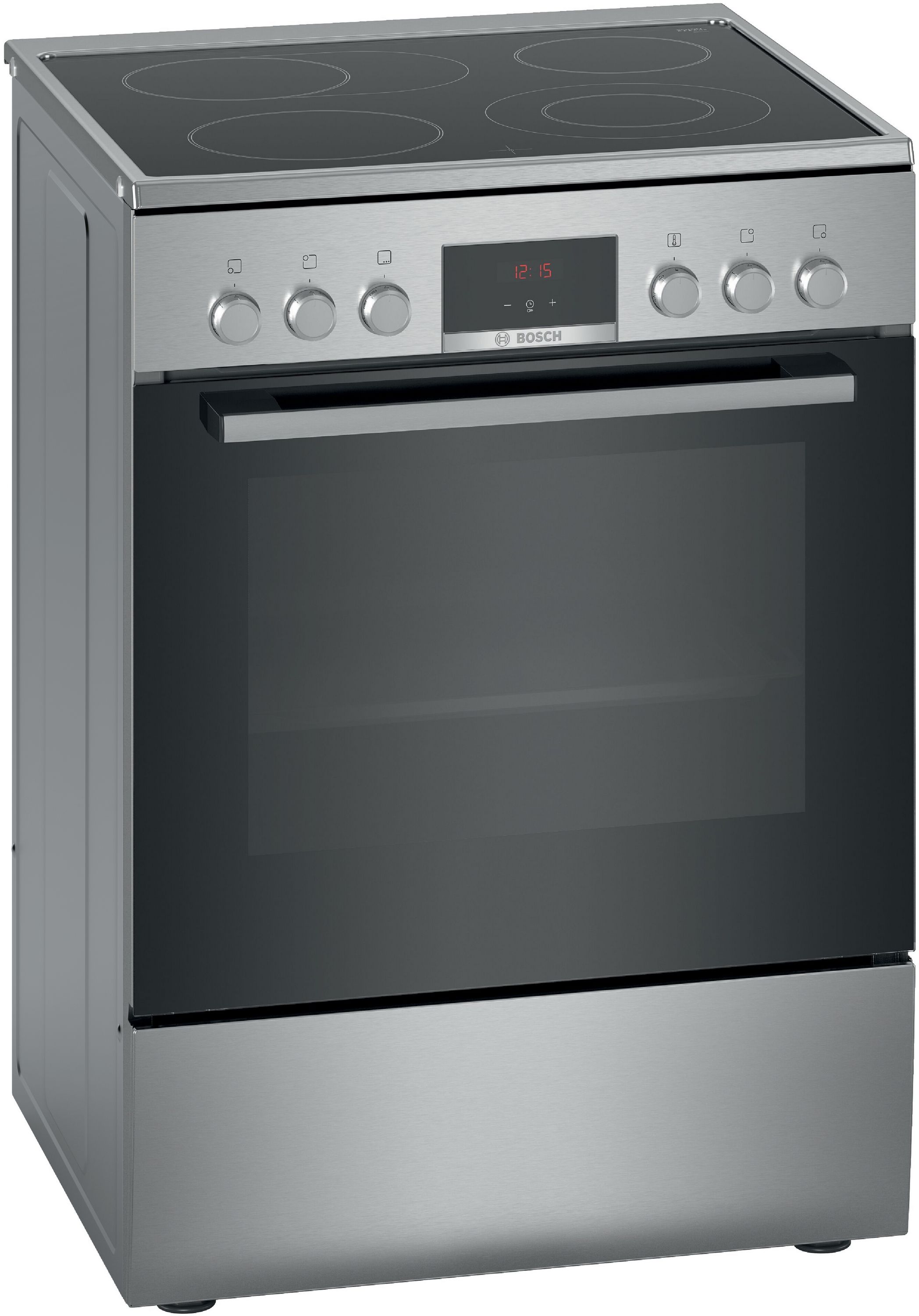 Bosch Serie 4 HKR39C250 Freistehender Herd Elektro normal Variabler Doppelgrill 7 Beheizungsarten mit Glaskeramikkochfeld Kochfeld