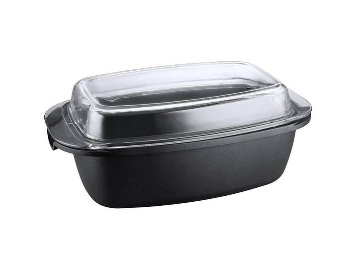 Kopf Bräter Pic, Aluguss, Induktion, 5,2 Liter, Schwarz, Metall, Rechteckig, 22x17x40 cm, antihaftbeschichtet, Kochgeschirr, Töpfe, Bräter