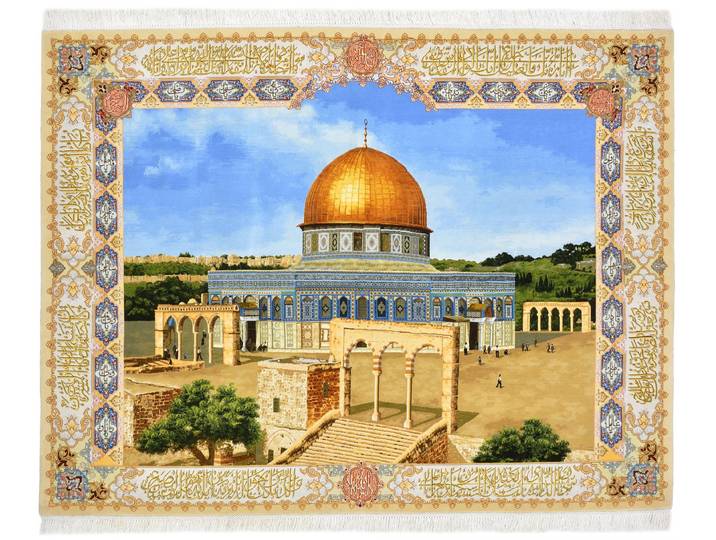 Täbriz Bild Teppich 227x169 Handgeknüpft Orientteppich Perserteppich Wolle mit Seide