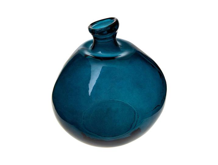 Atmosphera Createur d´interieur Vase für Schnittblumen 33/33/33 cm, Dunkelblau, Glas, Rund, 33 cm, Dekoration, Vasen, Glasvasen