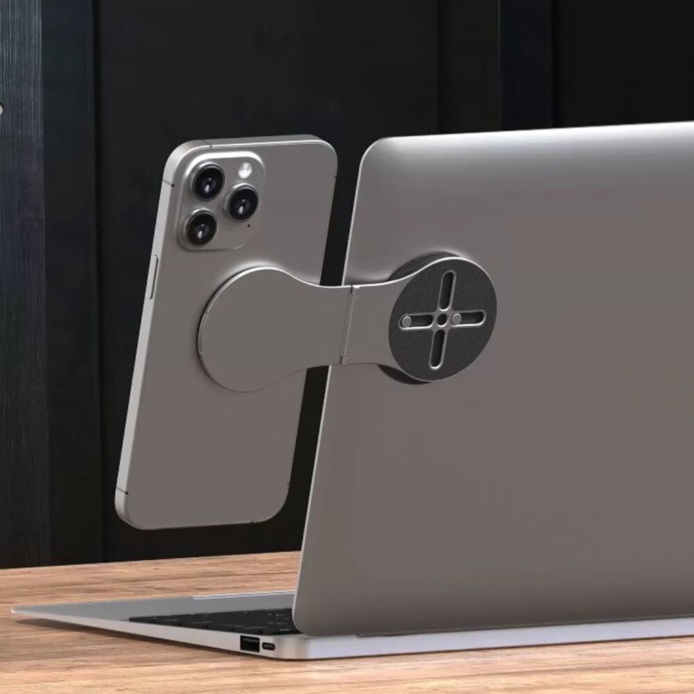 INF MagSafe-kompatibler magnetischer, faltbarer Telefonständer - Doppelmagnetisch mit Ausrichtungsaufkleber Grau