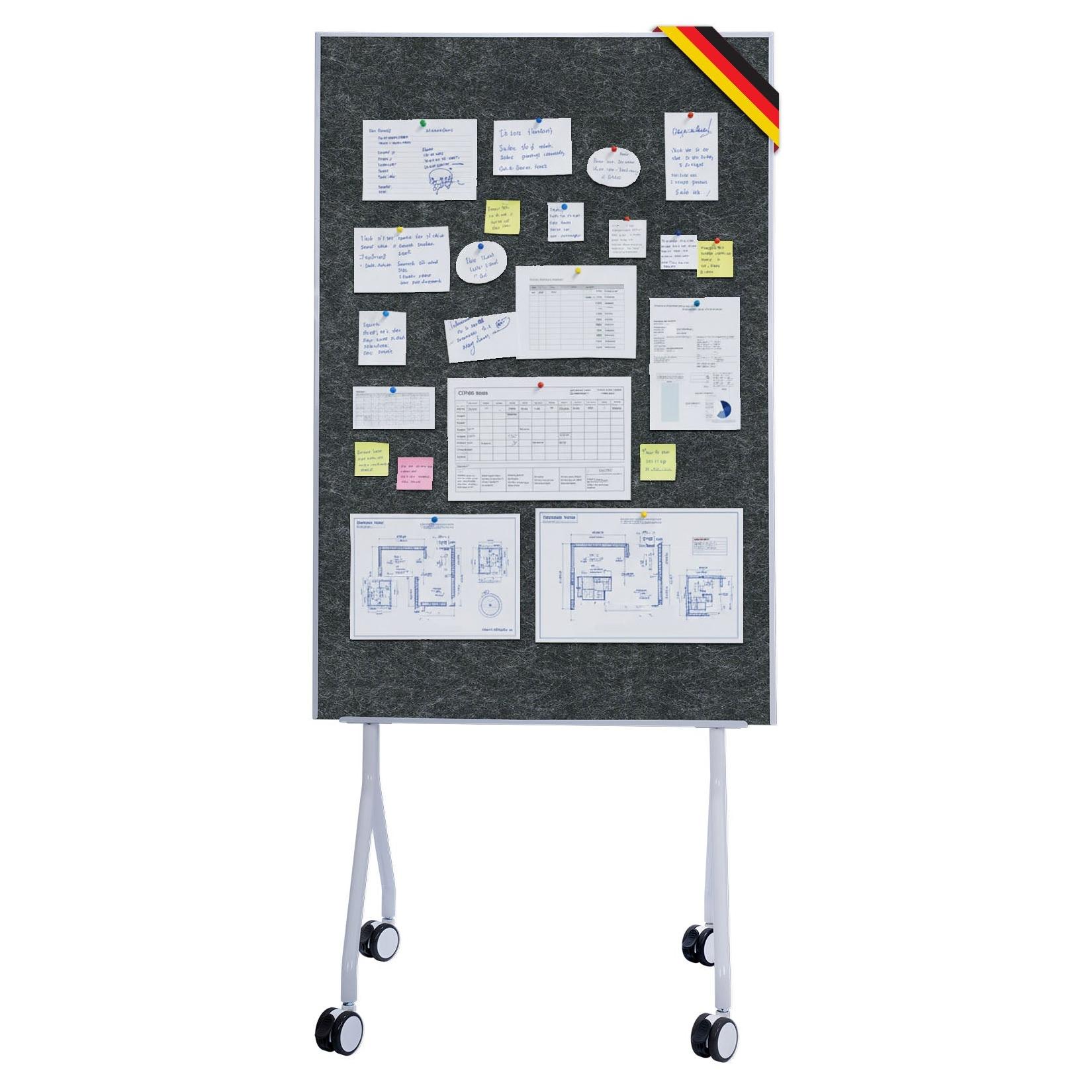 Floordirekt Mobile Präsentationstafel Giant Doppelseite Filztafel 80 x 120 cm
