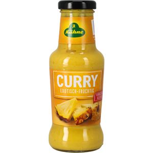 Kühne Grillsauce Curry, exotisch-fruchtig, cremig und mild, ohne Konservierungsstoffe, in der Glasflasche, 250 ml