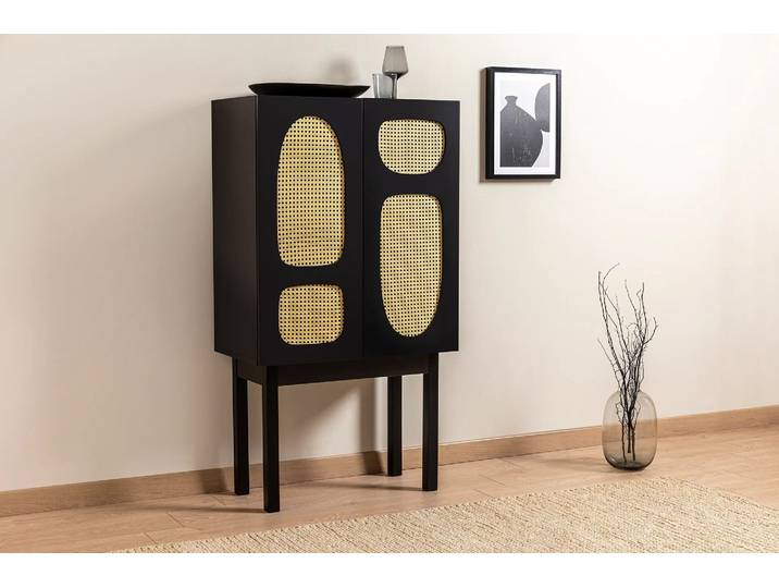 Designer Kommode Jorvella - aus Schwarz beschichtetem Holz - Schwarz - Luxusbetten24
