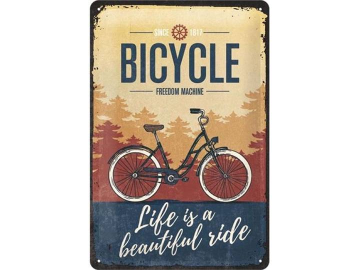 Metalen Wandbord - Bicycle freedom machine 20x30 cm