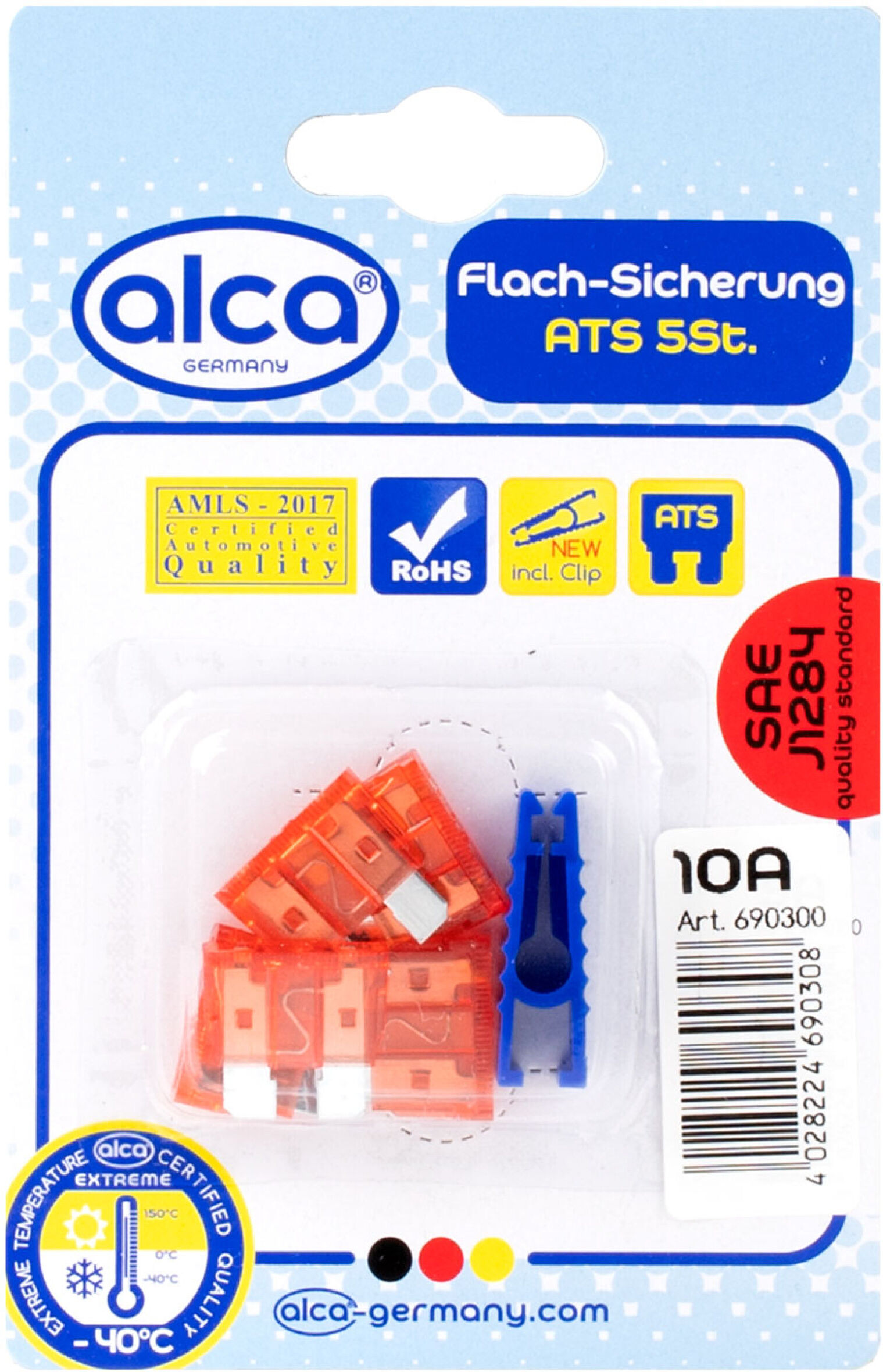 Alca Sicherung Flach-Sicherungen 10a 5st. Blister 690300