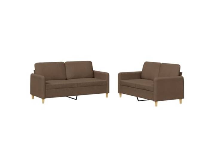 PUGYNBK Sofa-Set, 2-teilig, brauner Stoff mit Polstern aus Plywood Atmungsaktiver Stoff, stabile Struktur, bequemer Sitz, Belastung 110 kg, Verwendung im Wohnzimmer