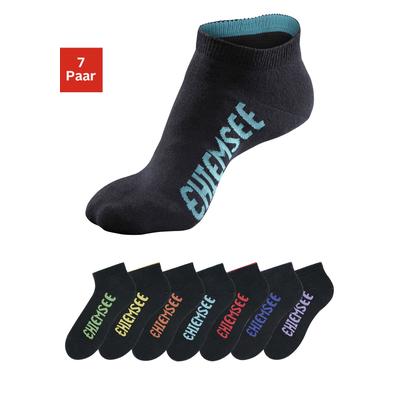 Sneakersocken CHIEMSEE "Damen Kinder Sportsocken für Sport & Alltag", Damen, Gr. 35-38, schwarz, Baumwolle, Baumwollmischung, Elasthan, Polyamid, unifarben, elastisch, Socken Sneakersocken, mit farbigen Logos