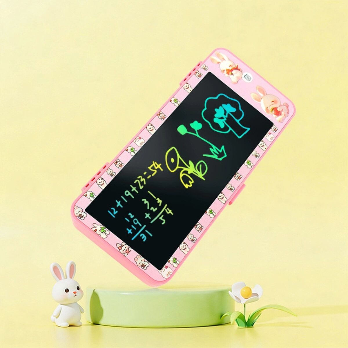INF Cartoon Stifttasche mit LCD-Schreibtafel – augenschonendes LCD, Ein-Knopf-Löschung, Sperrbildschirm-Anti-Löschung