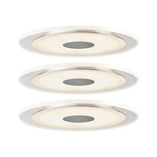 Paulmann Premium LED-inbouwspotset Whirl, 3 stuks, wit/zilver, warm wit, Ø 15 cm