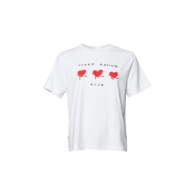 T-Shirt KLEINIGKEIT "Kleinigkeit Heart Racing T-Shirt Girls", Damen, Gr. L, weiß, 100% Baumwolle, bedruckt, normal, Rundhals, Shirts T-Shirt