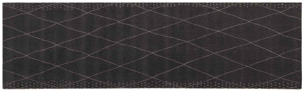 vidaXL Keukentapijt Antraciet Geruit van 100% Polyamide - Breedte: 300 cm, Diepte: 60 cm