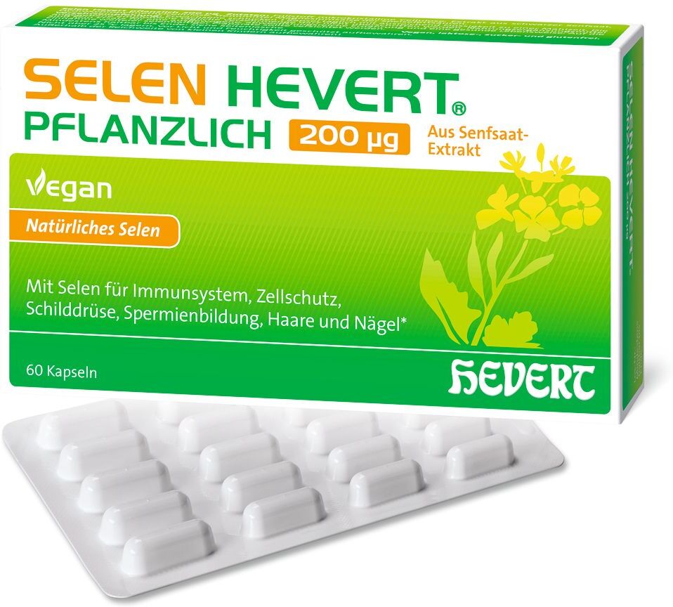 Selen Hevert pflanzlich 200 µg Kapseln 60 St