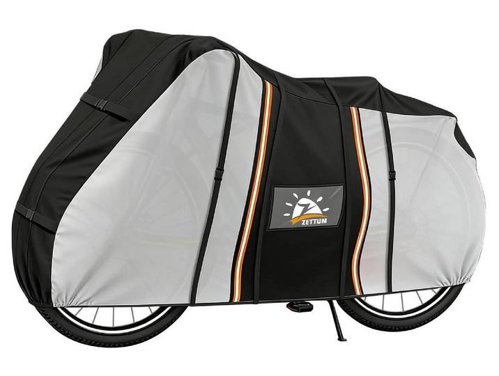 Fahrradabdeckung für 2 Fahrräder, wasserdicht, Heavy Duty, PolyurethanBeschichtung, für Heckträger, transparent, 206x91x127 cm