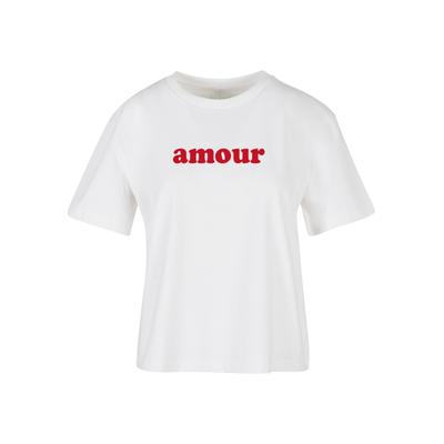 Kurzarmshirt MISS TEE "Miss Tee Damen Amour Tee", Damen, Gr. XL, weiß, 100% Baumwolle, bedruckt, normal, Rundhals, Shirts