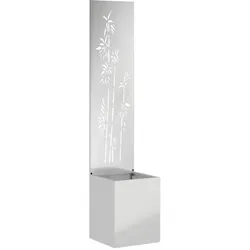 vidaXL Blumentopf mit dekorativem Paneel Silber 32 x 140 cm