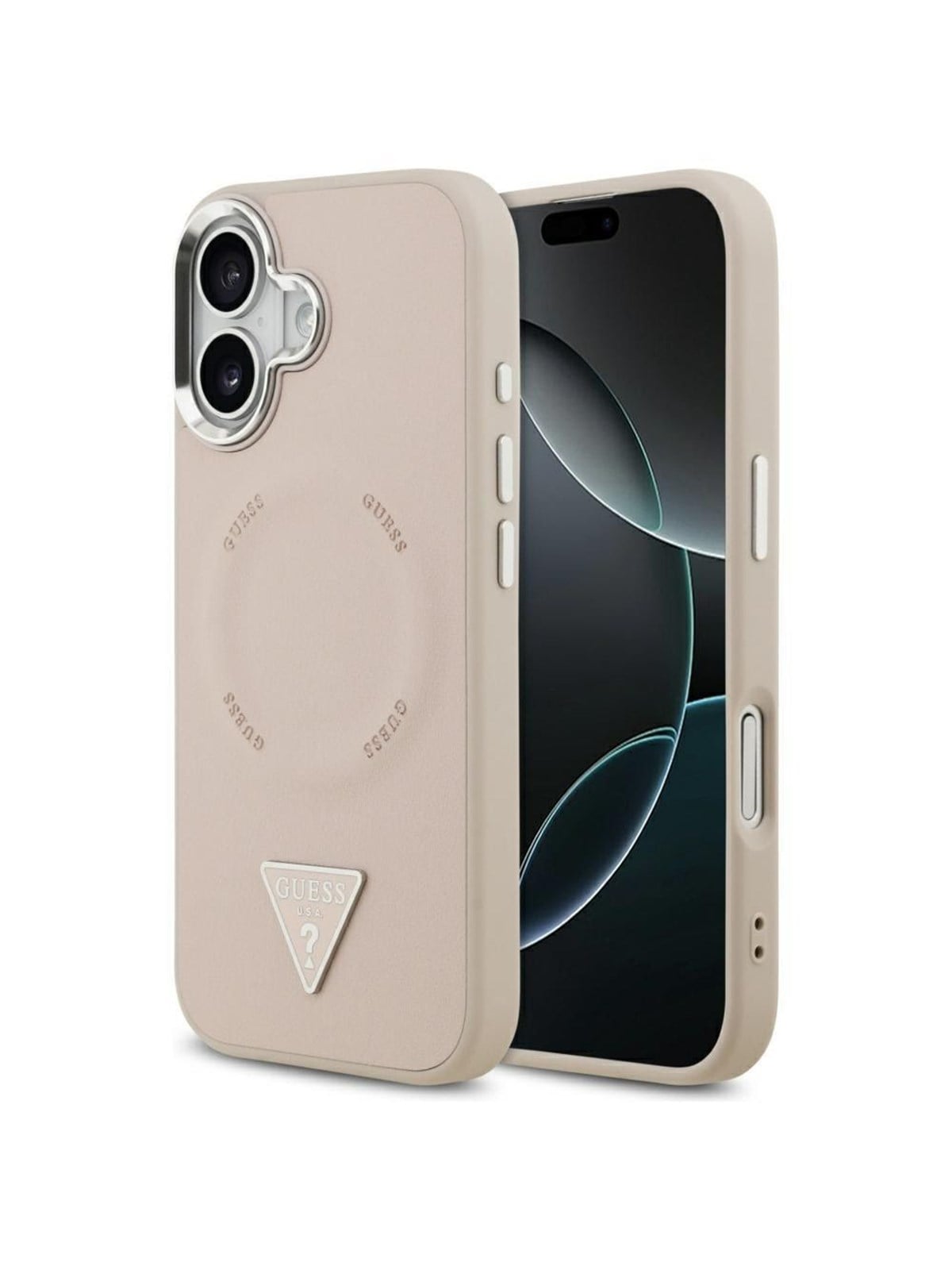 GUESS Triangle Logo MagSafe case for iPhone 17 - pink