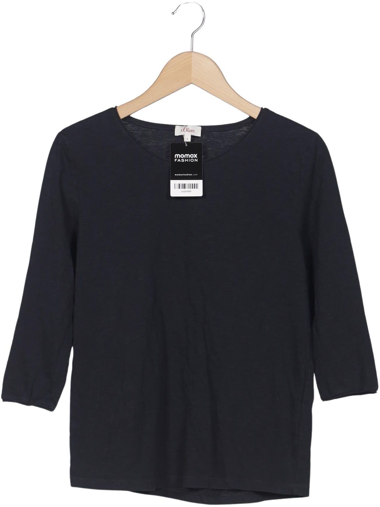 S. Oliver Damen Langarmshirt, Marineblau, Gr. S, Baumwolle - Second Hand