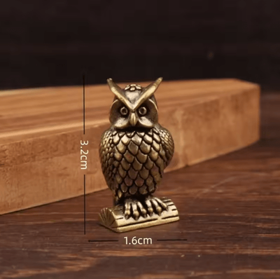 Inspire Picks Handmade Brass Owl Figurine Decor Boho Luxury Desk Ornament owl With Hat
