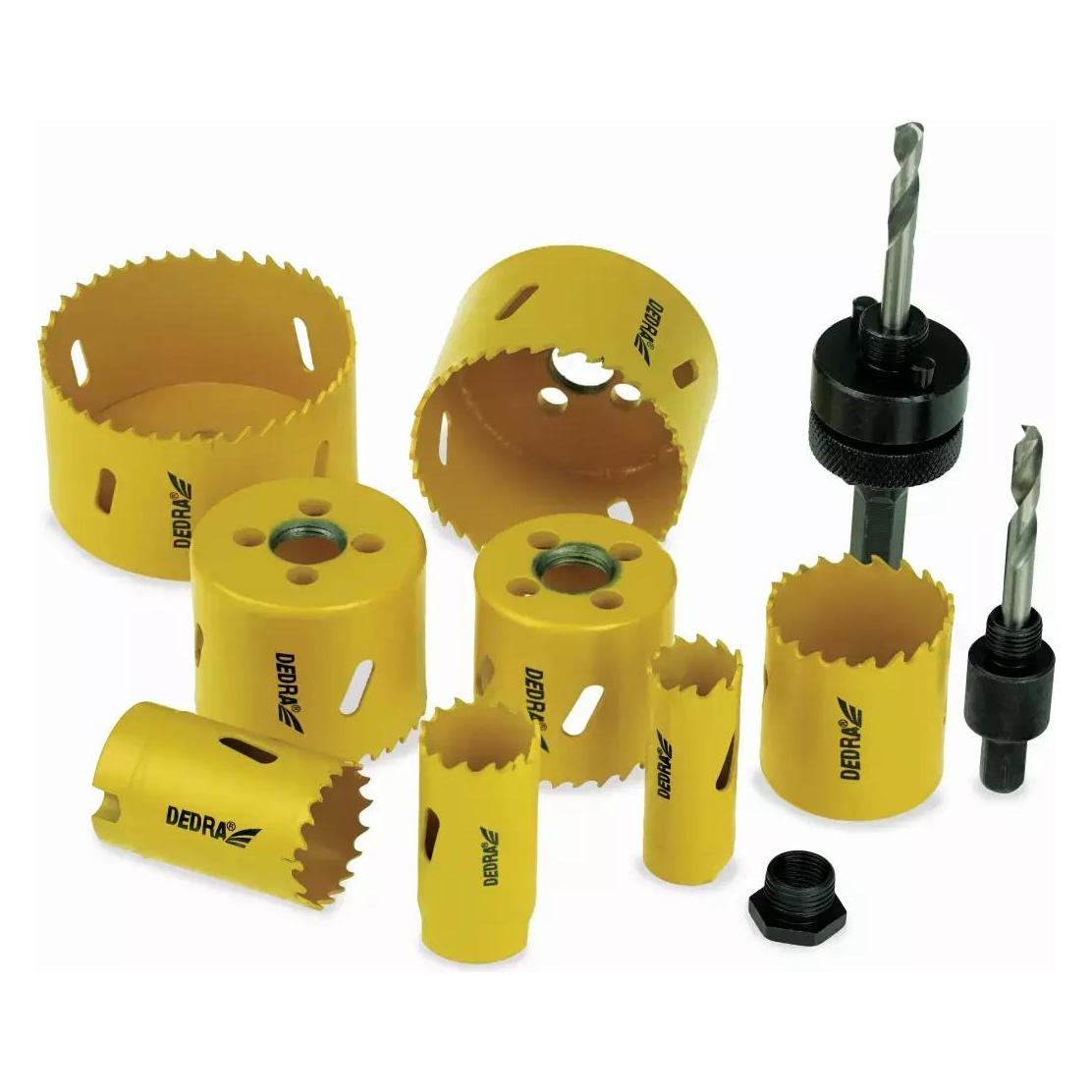 Dedra Bimetall-Lochsägenset (20 mm, 25 mm, 32 mm, 40 mm, 44 mm, 51 mm, 64 mm, 73 mm) (08WZ03)