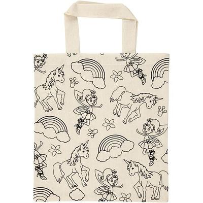Creativ Company Tragetasche, Einhörner, Größe 27,5x30 cm, 135 g, Hellnatur, 1 Stk