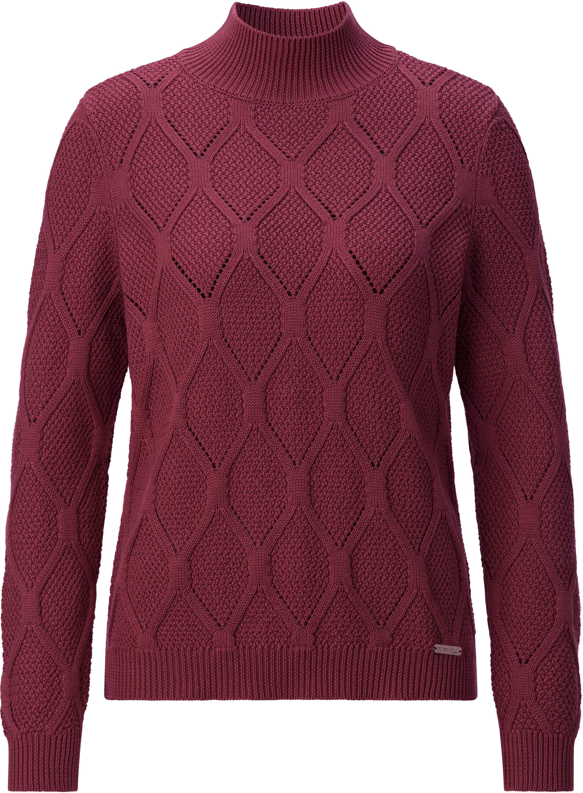 Longpullover WITT "Stehkragen-Pullover Stehkragenpullover", Damen, Gr. 54, dunkelrot, Sportlich, Pullover Longpullover