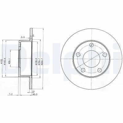 Delphi Bremsscheibe [Hersteller-Nr. BG3382] für Audi