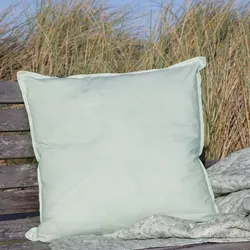 Chic Antique Kissenbezug Aix Maritim gestreift, 50 x 50 cm, verte und weiß