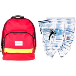 SANISMART Erste-Hilfe-Rucksack Office Rot Nylon mit DIN Füllung 13169:2021-11